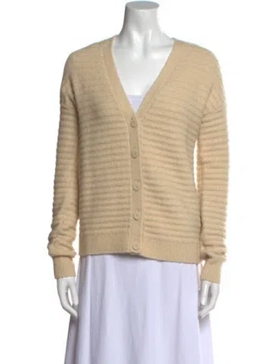 Pre-owned Theory Merino Wool V-neck Sweater In Neutral