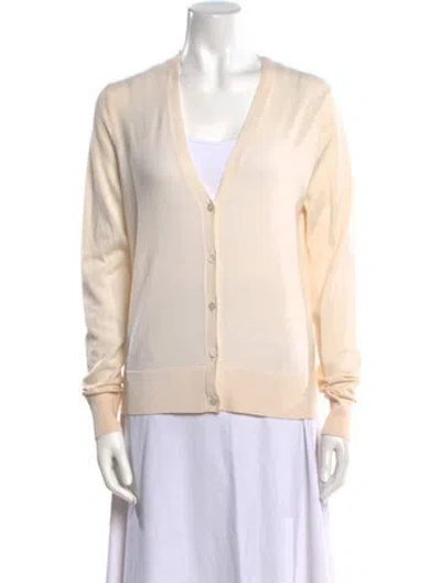 Pre-owned Theory Merino Wool V-neck Sweater In Neutral