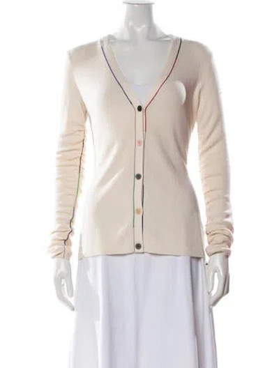 Pre-owned Theory Merino Wool V-neck Sweater In Neutral
