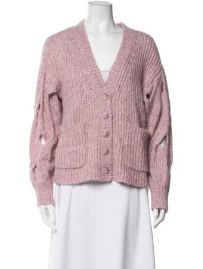 Pre-owned Theory Merino Wool V-neck Sweater W/ Tags In Pink