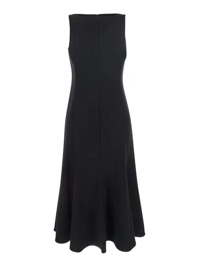 Theory 'mermaid' Black Sleeveless Dress With Round Neck In Tech Fabric Woman