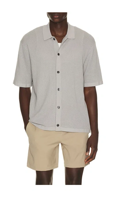 Theory Mesh Button Down Shirt In Gray