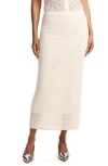 Theory Mesh Knit Midi Skirt In Bone