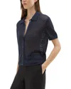 Theory Mesh Linen-blend Shirt In Blue