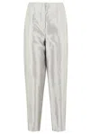 THEORY THEORY METALLIC EFFECT TAPERED TROUSERS