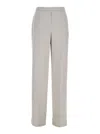 Theory Metallic Pants With Rear Elastic Waist And Wide Leg In Metallic