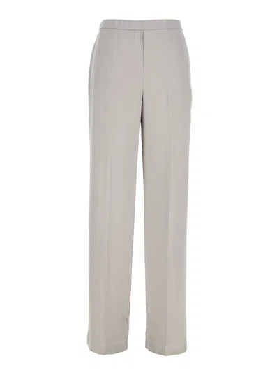 THEORY METALLIC PANTS WITH REAR ELASTIC WAIST AND WIDE LEG IN SILK WOMAN