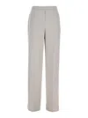 Theory Metallic Pants With Rear Elastic Waist And Wide Leg In Silk Woman