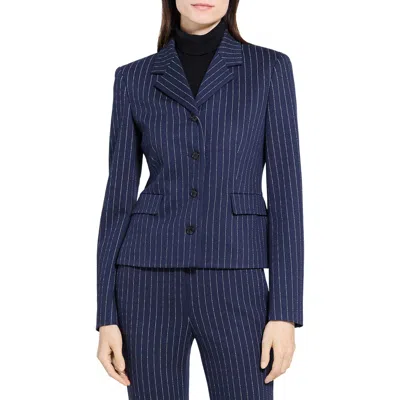 Theory Metallic Pinstripe Fitted Jacket In Multi