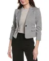 Theory Micro Houndstooth Blazer In Gray