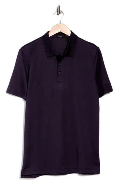 Theory Micro Jacquard Polo In Black/concord