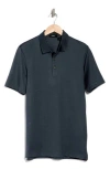 Theory Micro Jacquard Polo In Dark Slate/black