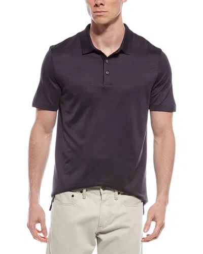 Theory Micro Polo Shirt In Burgundy