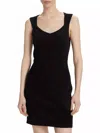 Theory Micro Velvet Sleeveless Mini Dress In Black In Black