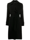 Theory Oaklane Tech Blend Belted Coat In Black