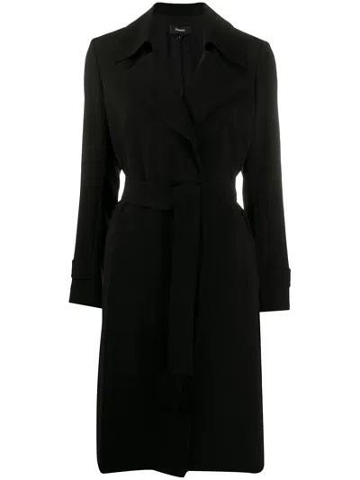 THEORY MID-LENGTH BELTED COAT