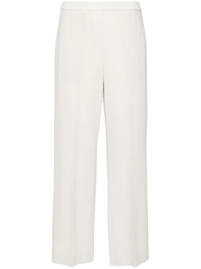 Theory Mid-rise Crepe Tailored Trousers In Nude