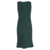 Theory Midi Boat Neck Sleeveless Dress In Green Triacetate In Green