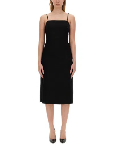 Theory Square-neck Sleeveless A-line Midi Dress In Animal Print