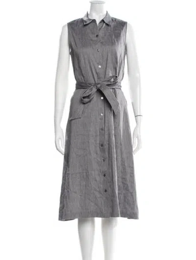 Pre-owned Theory Midi Length Dress In Gray