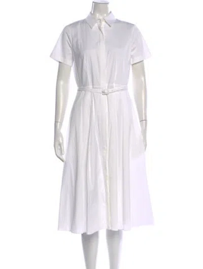Pre-owned Theory Midi Length Dress W/ Tags In White