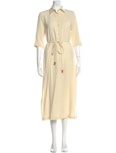 Pre-owned Theory Midi Length Dress In Yellow