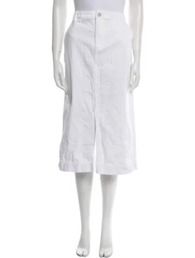 Pre-owned Theory Midi Length Skirt W/ Tags In White