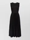 Theory 'midi Pleated Crew Neck Sleeveless Dress'