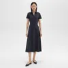 Theory Midi Shirt Dress In Good Linen In Black