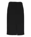 Theory Trouser Linen Midi Skirt In Black