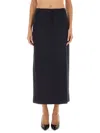 Theory Pencil Womens Wool Knee-length Pencil Skirt In Blue