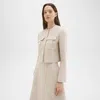 Theory Military Jacket In Basket Weave Linen In Neutrals