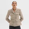 Theory Mixed Tweed Military Jacket In Wheat Multi