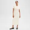 Theory Admiral Crepe Short-sleeve Utility Midi Dress In Rice