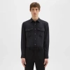 Theory Military Shirt In Fluid Twill In Black