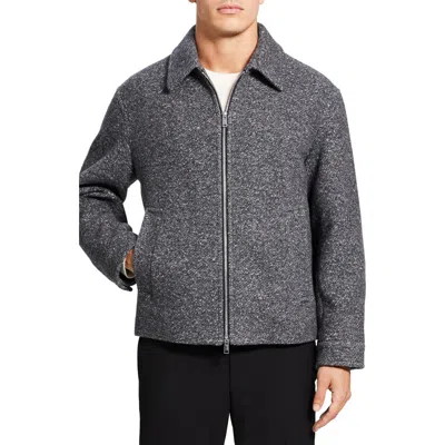 Theory Milo Boucle-speckle Jacket In Charcoal Multi