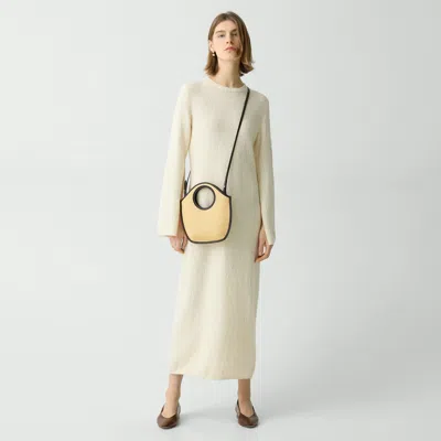 Theory Mini Circle Bag In Raffia In Natural