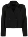 Theory Crop Trench Admir Clothing In Black