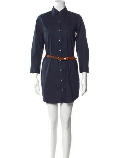 Pre-owned Theory Mini Dress In Blue