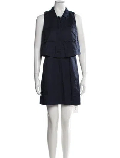 Pre-owned Theory Mini Dress In Blue