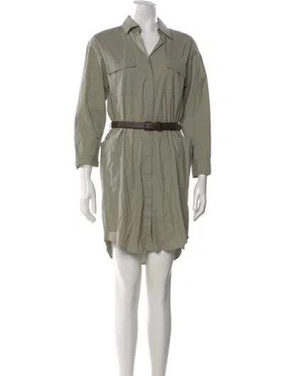 Pre-owned Theory Mini Dress In Green