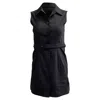 Theory Mini Dress In Black Linen