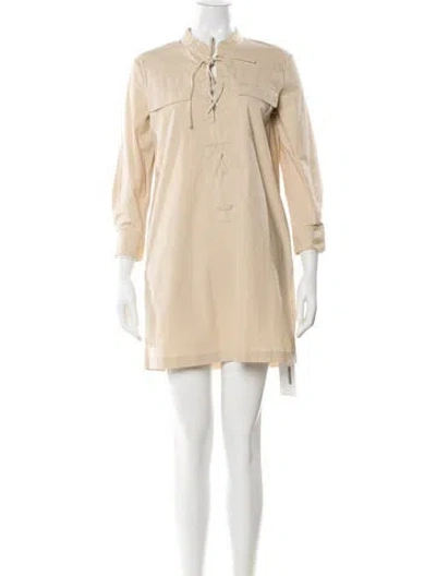 Pre-owned Theory Mini Dress In Neutral