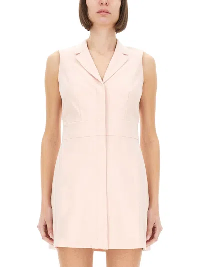 Theory Mini Dress With Spear Lapels In Neutral