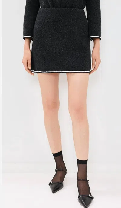 Theory Mini J Felted Tweed Skirt In Black