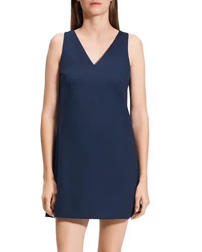Theory Mini Shift Dress In Brght Navy
