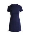 Theory Mini Shift Dress In Navy Wool In Blue