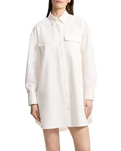 Theory Mini Shirt Dress In Optic White