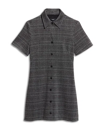 Theory Mini Shirt Dress In Gray