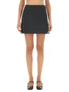 Theory Wool-blend Tweed High-waisted Mini Skirt In Black